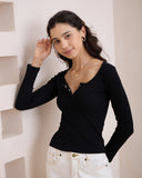 Ada Black Ribbed Long Sleeve Top Ada Black Ribbed Long Sleeve Top