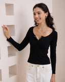 Ada Black Ribbed Long Sleeve Top Ada Black Ribbed Long Sleeve Top