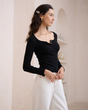 Ada Black Ribbed Long Sleeve Top Ada Black Ribbed Long Sleeve Top