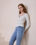 Ada Grey Ribbed Long Sleeve Top Ada Grey Ribbed Long Sleeve Top