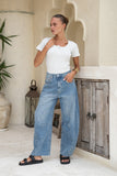 Kenny Blue Denim Barrel Jeans Kenny Blue Denim Barrel Jeans