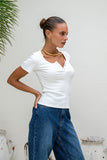 Adi White Ribbed T-Shirt Adi White Ribbed T-Shirt