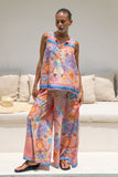 Serafina Pink Blue Boho Wide Leg Pants Serafina Pink Blue Boho Wide Leg Pants