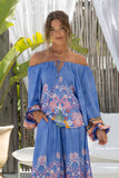 Indira Blue Boho Blouse Indira Blue Boho Blouse