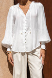 Freya White Balloon Sleeve Blouse Freya White Balloon Sleeve Blouse