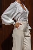 Freya White Balloon Sleeve Blouse Freya White Balloon Sleeve Blouse
