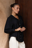 Lena Black Lace Trim Blouse Lena Black Lace Trim Blouse