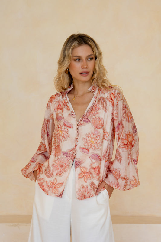 Marlowe Pink Floral Blouse