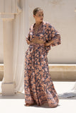 Amarante Navy Peach Floral Boho Wide Leg Pants Amarante Navy Peach Floral Boho Wide Leg Pants