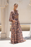 Amarante Navy Peach Floral Boho Shirt Amarante Navy Peach Floral Boho Shirt