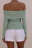 Arima Green Off Shoulder Long Sleeve Top Arima Green Off Shoulder Long Sleeve Top