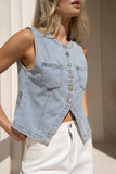 Ezra Blue Denim Vest Ezra Blue Denim Vest