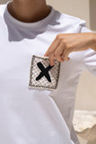 Xio X Knit Patch White T-Shirt Xio X Knit Patch White T-Shirt