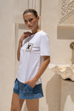 Xio X Knit Patch White T-Shirt Xio X Knit Patch White T-Shirt