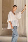 Josienne White Frill Tie Detail Blouse Josienne White Frill Tie Detail Blouse