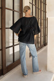 Josienne Black Frill Tie Detail Blouse Josienne Black Frill Tie Detail Blouse