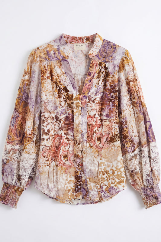 Lia Purple Floral Blouse