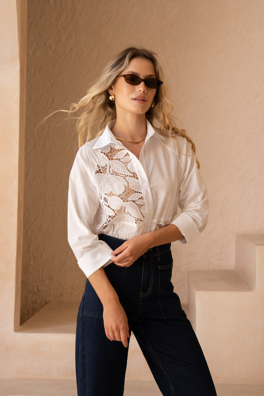 Annabel White Lace Shirt