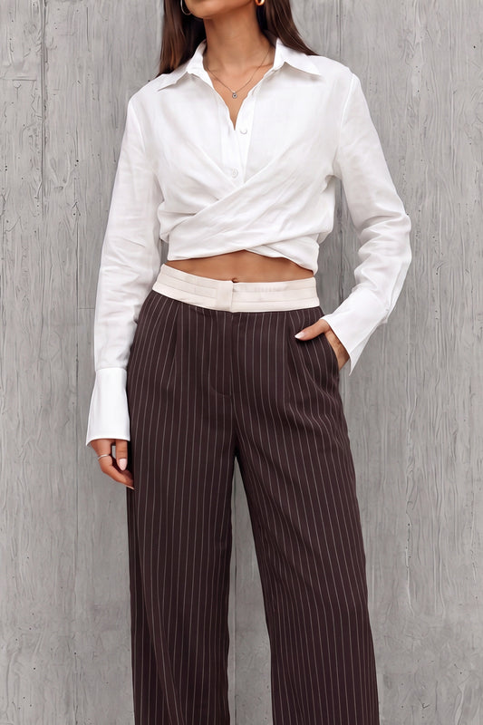Luma White Wrap Shirt