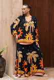 Solianne Black Tropical Long Sleeve Blouse Solianne Black Tropical Long Sleeve Blouse