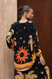 Solianne Black Tropical Long Sleeve Blouse Solianne Black Tropical Long Sleeve Blouse