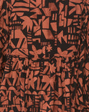 Maple Rust Black Abstract Blouse