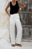 Cairo White Linen Blend Pants Cairo White Linen Blend Pants