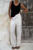 Cairo White Linen Blend Pants Cairo White Linen Blend Pants