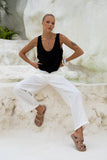 Cairo White Linen Blend Pants Cairo White Linen Blend Pants