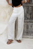 Cairo White Linen Blend Pants Cairo White Linen Blend Pants