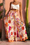Saffron Orange Abstract Wide Leg Pants Saffron Orange Abstract Wide Leg Pants