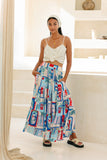 Lulu Blue Tropical Tiered Maxi Skirt Lulu Blue Tropical Tiered Maxi Skirt