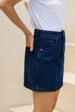Eris Dark Blue Denim Mini Skirt Eris Dark Blue Denim Mini Skirt