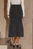 Janine Charcoal Grey Knit Midi Skirt Janine Charcoal Grey Knit Midi Skirt