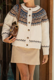 Irmina Cream Fair Isle Knit Cardigan Irmina Cream Fair Isle Knit Cardigan