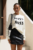 Miss Miss Cream Knit Sweater Miss Miss Cream Knit Sweater