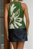Liza Green Floral Knit Top Liza Green Floral Knit Top