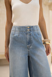 Kristin Blue Denim Wide Straight Leg Cropped Jeans Kristin Blue Denim Wide Straight Leg Cropped Jeans
