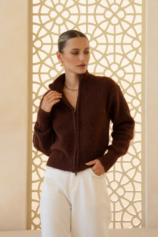 Joey Chocolate Knit Cardigan