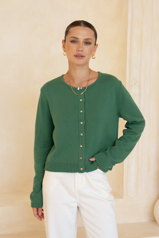 Talia Green Knit Cardigan