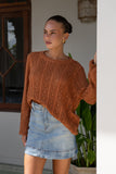 Haisley Brown Pointelle Knit Sweater Haisley Brown Pointelle Knit Sweater