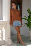 Haisley Brown Pointelle Knit Sweater Haisley Brown Pointelle Knit Sweater