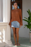 Haisley Brown Pointelle Knit Sweater Haisley Brown Pointelle Knit Sweater