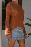 Haisley Brown Pointelle Knit Sweater Haisley Brown Pointelle Knit Sweater