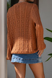 Haisley Brown Pointelle Knit Sweater Haisley Brown Pointelle Knit Sweater