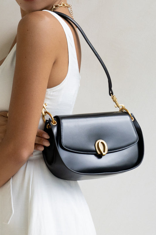 Mara Black Genuine Leather Shoulder Bag