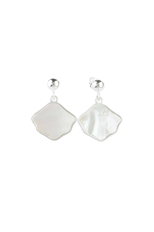 Oceane Silver Shell Drop Earrings