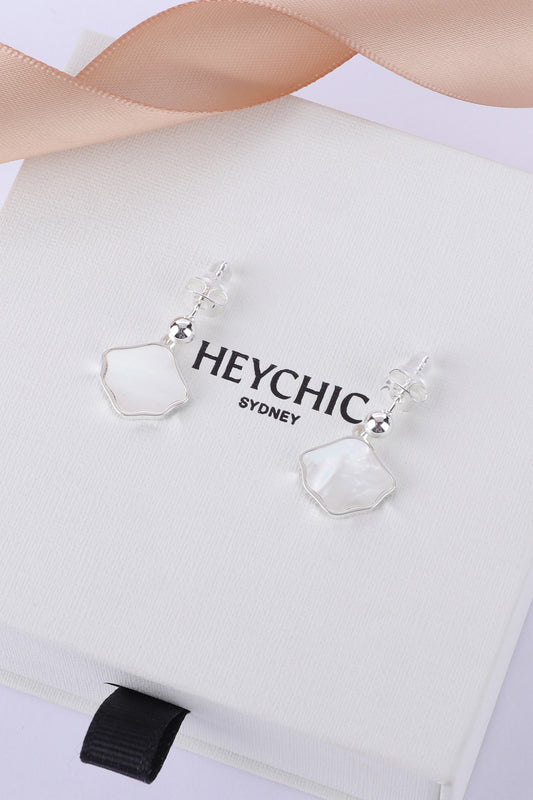 Oceane Silver Shell Drop Earrings
