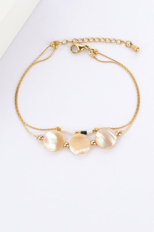 Muriel Shell and Bead Gold Bracelet