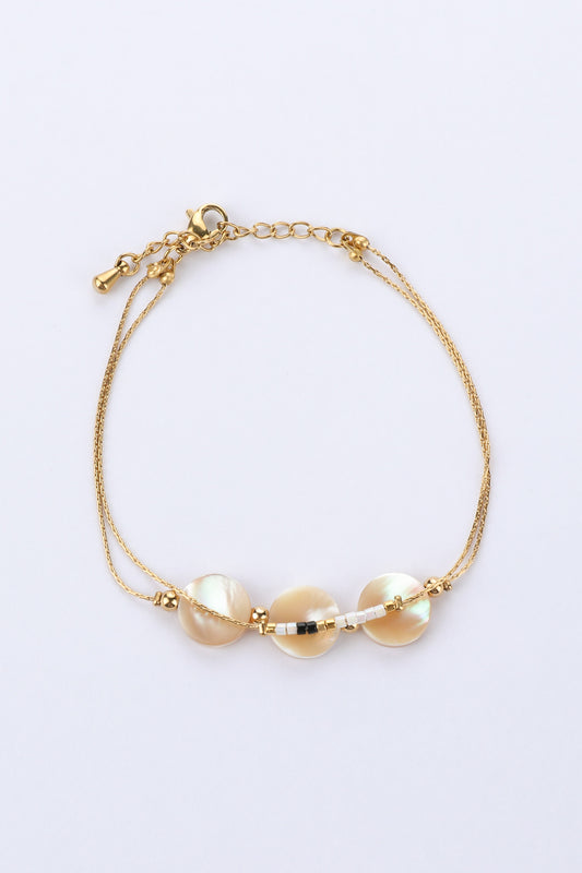 Muriel Shell and Bead Gold Bracelet